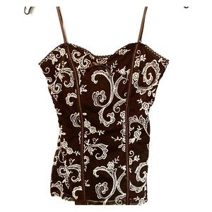 Brown corset style top